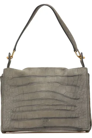 Saint Laurent 20th Century Catwalk Schultertasche aus Nubuckleder mit Kroko-Effekt