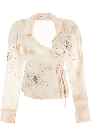 Des Phemmes Bluse mit Kristallverzierung