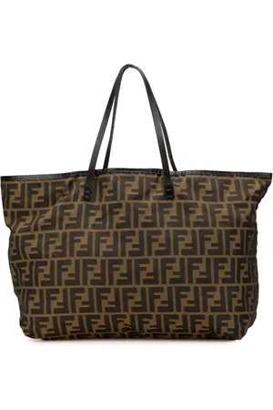 Fendi 2000-2010 mittelgroße Zucca Roll Tote Bag aus Canvas