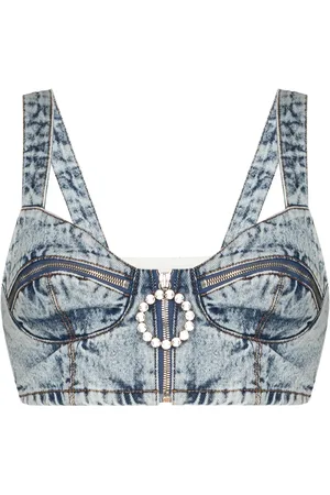 Alessandra Rich Bustier mit Kristallen
