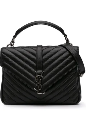 Saint Laurent 2016 mittelgroße Monogram Chevron College Satchel-Tasche aus Schafleder
