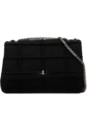 CHANEL 1997-1999 Jumbo Reissue 2.55 Choco Bar vIdentification Schultertasche aus Wollfilz