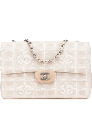 CHANEL 2002-2003 mittelgroße New Travel Line Single Flap Schultertasche aus Nylon