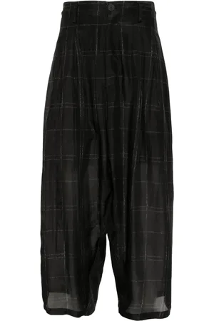 YOHJI YAMAMOTO Karierte Hose mit Falten
