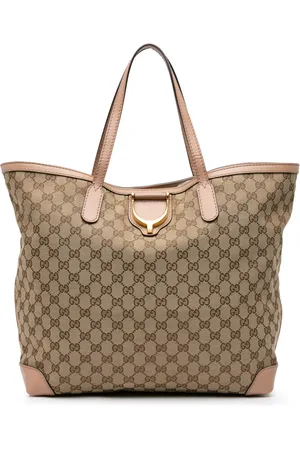 Gucci 2016-2024 Soft Stirrup Tote Bag aus GG-Canvas