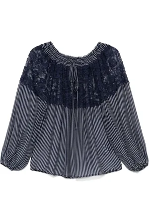 Ermanno Firenze Bluse mit Spitzendetail