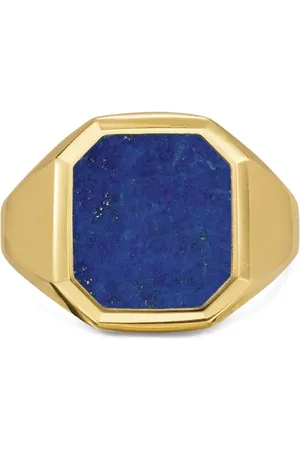 David Yurman 18kt Streamline® Signet Gelbgoldring mit Lapislazuli