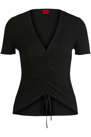 HUGO BOSS T-Shirt aus geripptem Strick