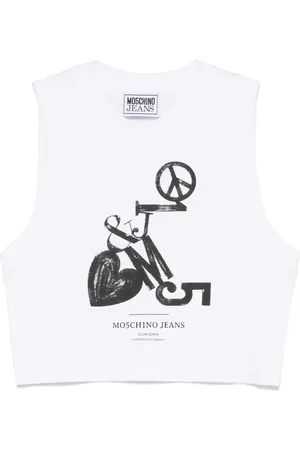 Moschino Cropped-Oberteil mit Logo-Print