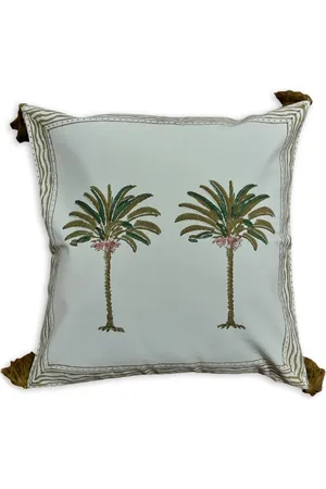 Les-Ottomans Kissen mit Palmen-Print