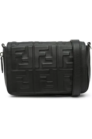 Fendi 2010-2024 mini Zucca Expandable Flap Umhängetasche mit Nappaleder mit Prägung