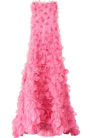 Carolina Herrera Abendkleid mit Blumenapplikation