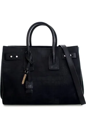 Saint Laurent 2018 kleine Sac de Jour Satchel-Tasche aus Wildleder mit Kroko-Prägung