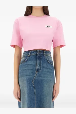 Msgm Cropped-T-Shirt mit Schnürung
