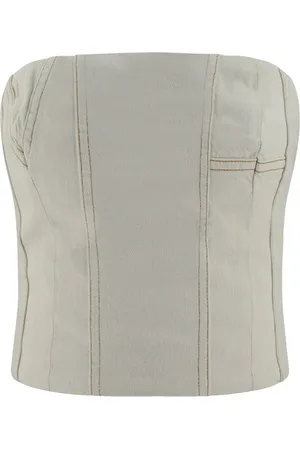 AMIRI Denim-Top mit Einsätzen