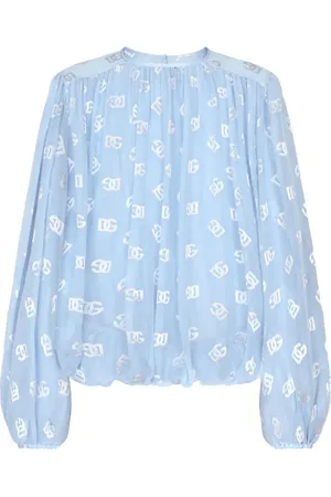 Dolce & Gabbana Semi-transparente Bluse aus Monogramm-Jacquard