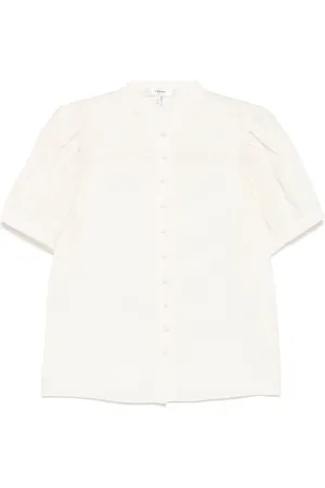 Frame Bluse aus Seide mit Spitzenschultern