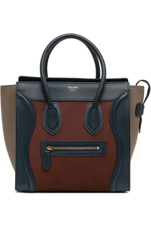 Céline 2012 micro Tricolor Luggage Tote Bag aus Wildleder