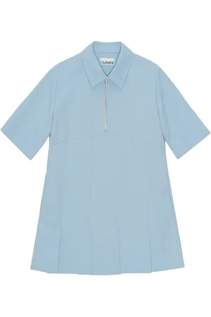 Ganni Twill-Minikleid mit Falten
