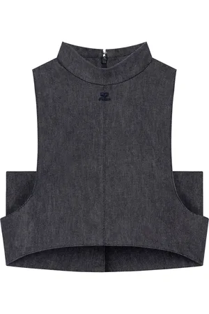 Courrèges Jeansoberteil mit Stehkragen