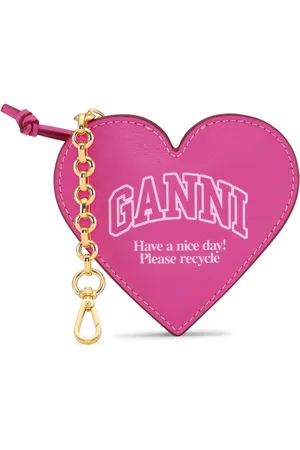 Ganni Funny Heart Portemonnaie mit Logo-Print