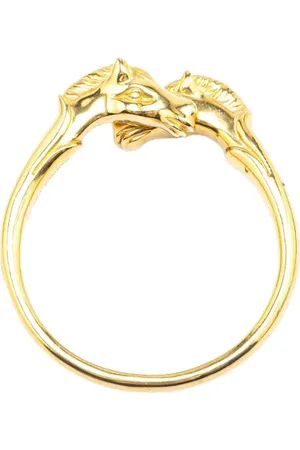 Hermès 2000-2024 vergoldeter Cheval Double Horse Armreif