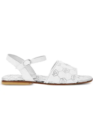 Philipp Plein Flache Monogram Strass Sandalen