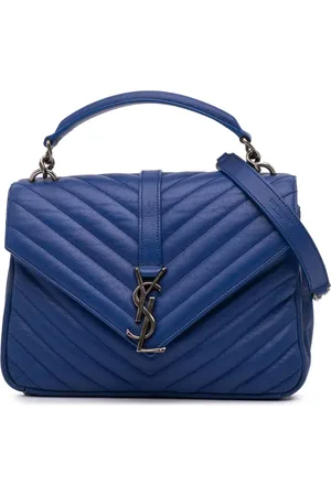 Saint Laurent 2015 mittelgroße Monogram Chevron College Satchel-Tasche aus Schafleder