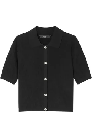 VERSACE Seiden-Baumwoll-Top aus Blumenjacquard