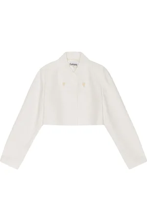 Ganni Slub Cropped-Jacke