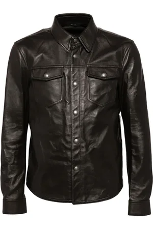 Tom Ford Lederjacke mit Knopfverschluss