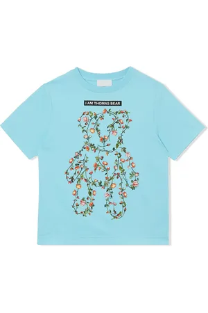 Burberry T-Shirt mit geblümtem Teddy-Print