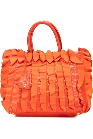 Prada 2000-2024 Vernice and Tessuto Ruffle Tote Bag