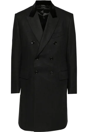 Tom Ford Doppelreihiger Mantel mit Fischgrätenmuster