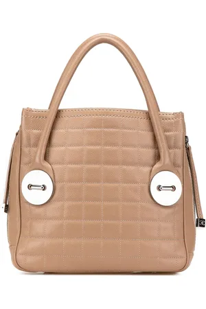 CHANEL 2004-2005 Choco Bar Button Handtasche aus Kaviarleder