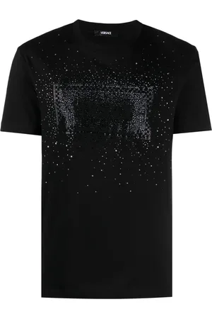 VERSACE T-Shirt mit Strass-Logo
