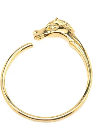 Hermès 20th Century vergoldeter Tete de Cheval Armreif