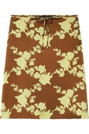 VERSACE Wild Roses Midirock aus Satin