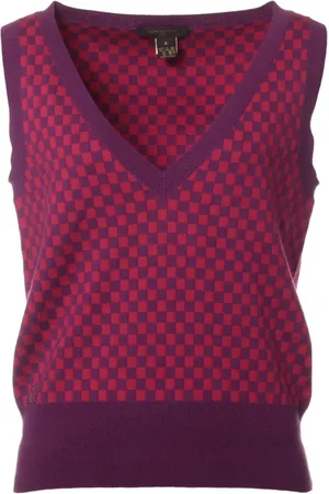 LOUIS VUITTON 1990-2010s Pullunder mit Schachbrettmuster