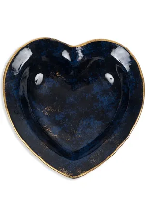 Dior 1970s Navy Porzellanteller mit Herz