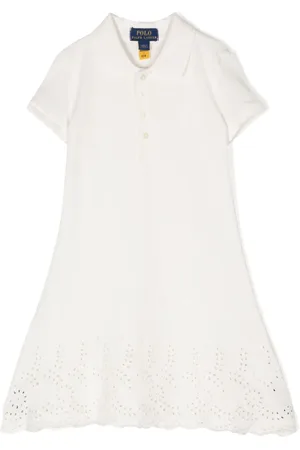 Ralph Lauren Poloshirtkleid mit Lochstickerei