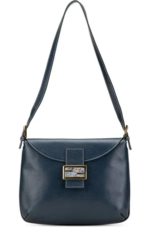 Fendi 2010-2024 FF Marble Flap Schultertasche aus Kalbsleder
