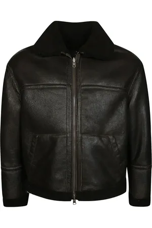 SALVATORE SANTORO Lederjacke mit Kragen aus Faux Fur