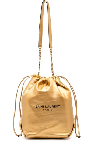 Saint Laurent 2019 große Teddy Beuteltasche aus Kalbsleder im Metallic-Look
