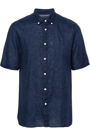 Tommy Hilfiger Leinenhemd mit kurzen Ärmeln