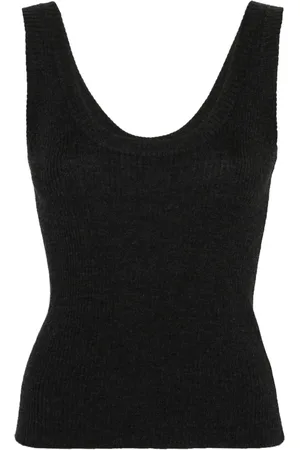 Brunello Cucinelli Geripptes Strickoberteil mit Monili-Kette