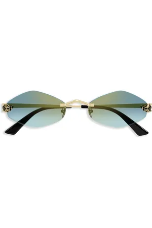 Cartier Panthere Sonnenbrille mit geometrischem Gestell