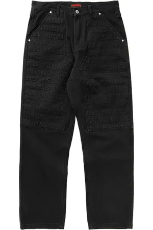 Pleasures Jeans mit Logo-Stickerei