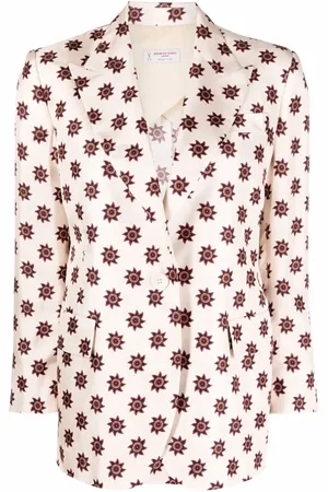 ALBERTO BIANI Geometrisch gemusterter Seidenblazer