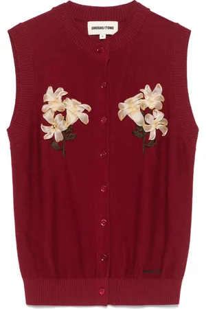 Shushu/Tong Pullunder mit Blumenapplikation